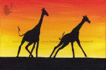 Brievenbuskunst schilderij Giraffen